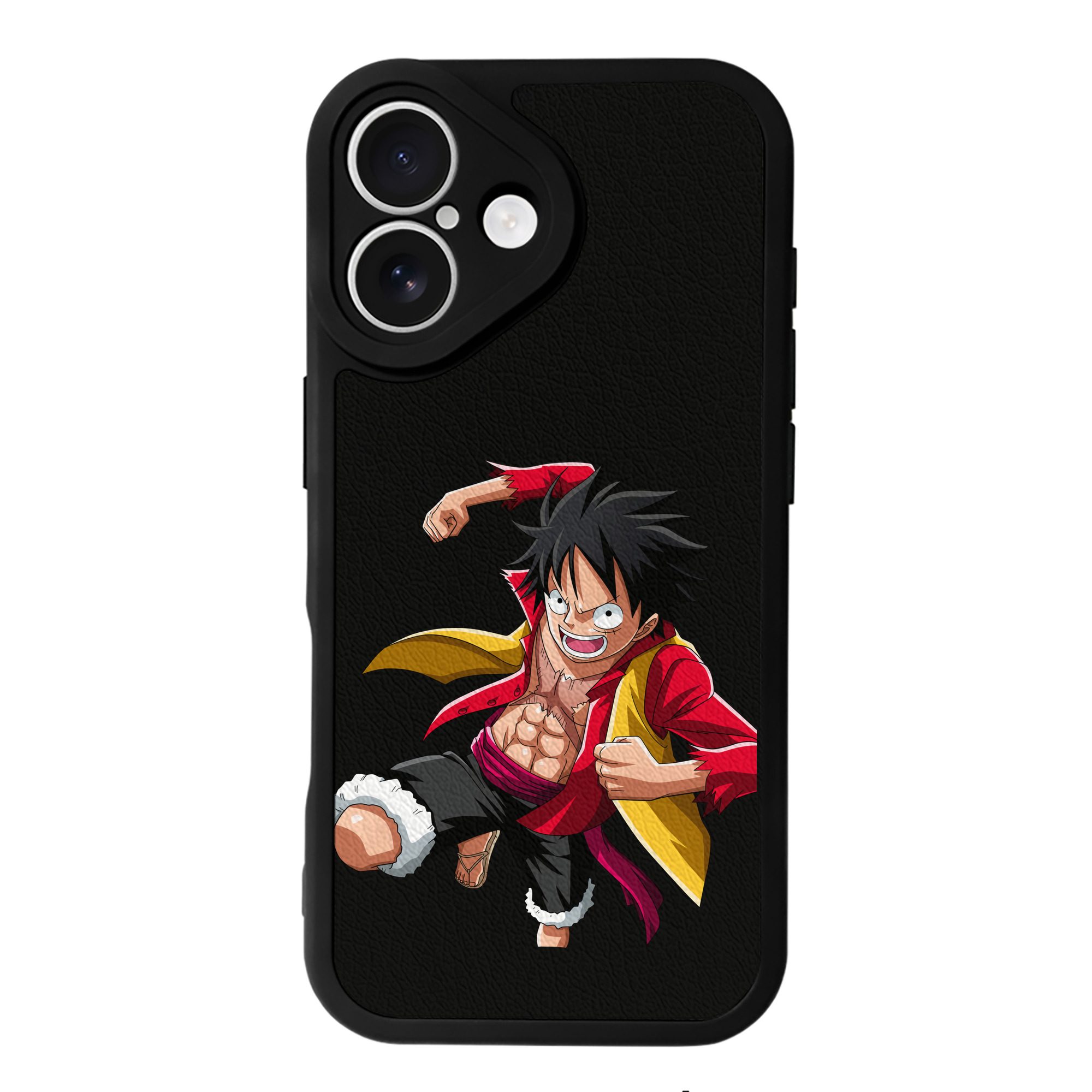 （画像用） ワンピース モンキー・D・ルフィ ONE PIECE Monkey D. Luffy 【iPhone 16シリーズ対応】シリコンスマホケース（レザー調） 材質：シリコン